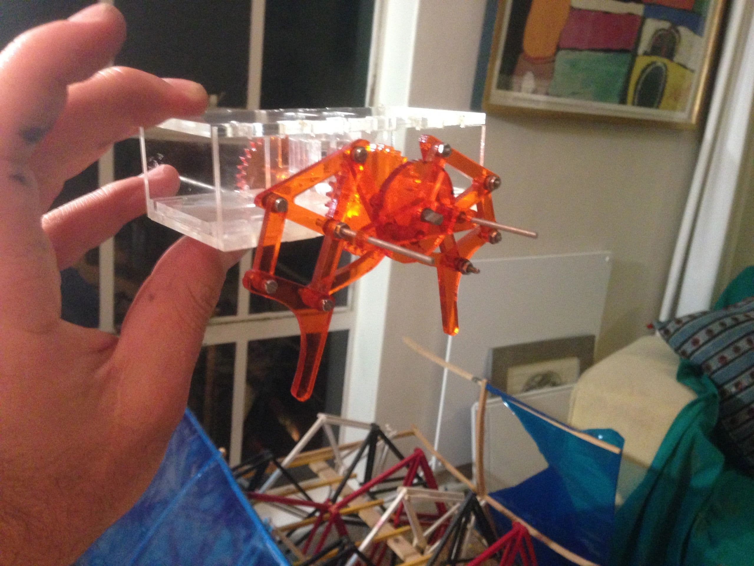 Early prototype held up close