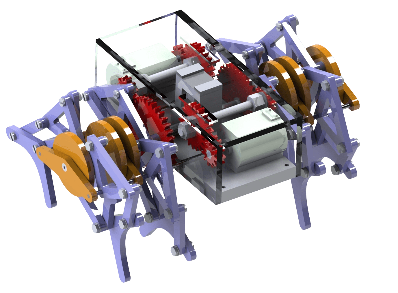 Internal gearbox CAD render